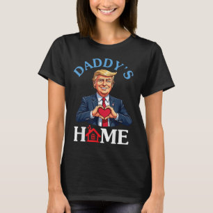 Funny Trump Style Heart Hands Daddys Zuhause Vater T-Shirt