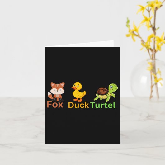 Funny Trump Subtle Fox Duck Turtle Süße Tier 1 Karte (Gelbe Blume)