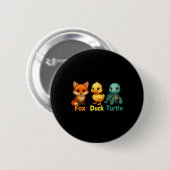 Funny Trump Subtle Fox Duck Turtle Süße Tier 2 Button (Vorne & Hinten)
