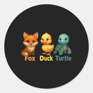 Funny Trump Subtle Fox Duck Turtle Süße Tier 2 Runder Aufkleber