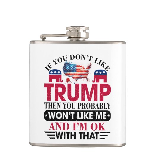 Funny Trump Supporter Flask Flachmann (Vorderseite)