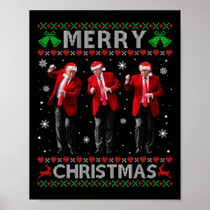 Funny Trump Tanz Frohe Weihnachten hässlich Weihna Poster