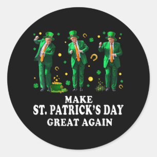 Funny Trump tanzen St. Patricks Day Great Ag Runder Aufkleber