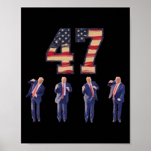 Funny Trump tanzt Amerika 47 Trump tanzt Men Wom Poster (Vorne)
