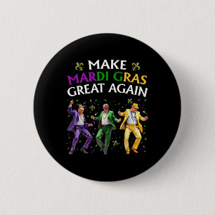 Funny Trump tanzt Mardi Gras wieder groß Button