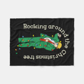 Funny Trump tanzt mit Lichtrocken um Christus Fleecedecke (Vorderseite (Horizontal))