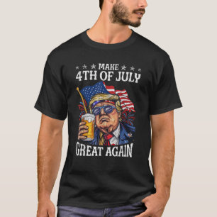 Funny Trump trinkt Bier Team macht 4 Juli Gr T-Shirt