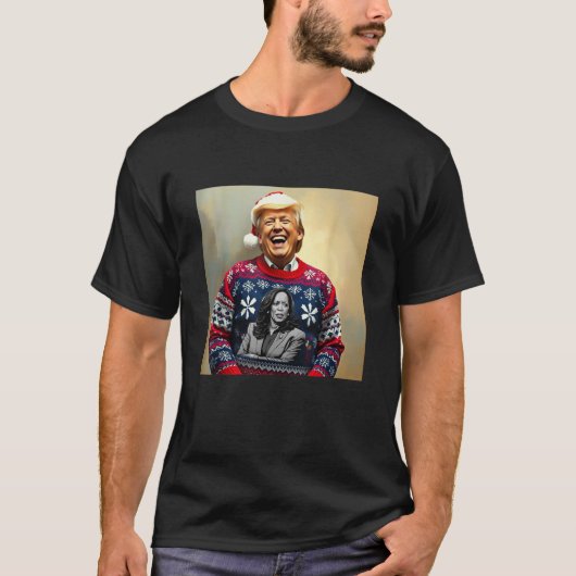 Funny Trump Ugly Christmas Sweater T-Shirt (Vorderseite)