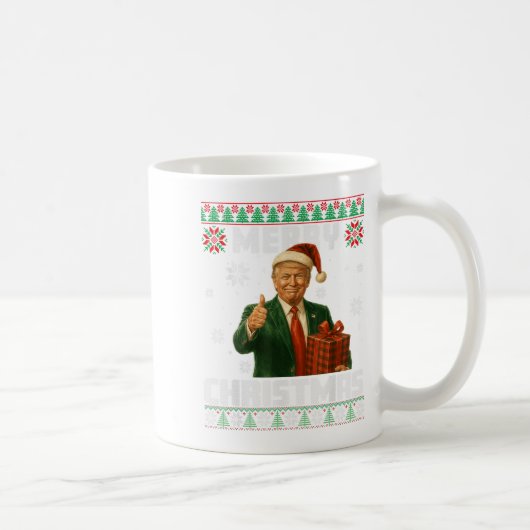 Funny Trump Ugly Xmas Sweater Make Christmas Great Kaffeetasse (Rechts)