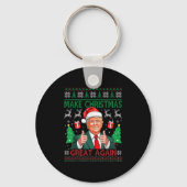 Funny Trump Ugly Xmas Sweater Make Christmas Great Schlüsselanhänger (Vorderseite)