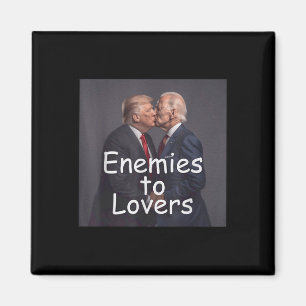 Funny Trump und Biden Küssen, Feinde für Liebhaber Magnet