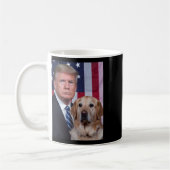 Funny Trump und Golden Retriever Hund US Flaggen E Kaffeetasse (Links)