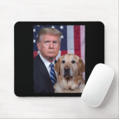 Funny Trump und Golden Retriever Hund US Flaggen E Mousepad (Mit Mouse)