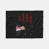 Funny Trump und Herzblasen klettern Fleecedecke (Vorderseite (Horizontal))