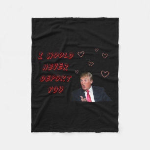 Funny Trump und Herzblasen klettern Fleecedecke