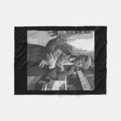 Funny Trump und Katze Fleecedecke (Vorderseite (Horizontal))