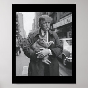 Funny Trump und Katze Poster