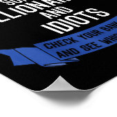 Funny Trump unterstützt Idioten und Billionäre Poster (Ecke)