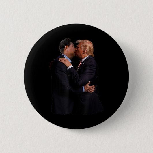 Funny Trump US Präsident und China Präsident Kiss Button (Vorderseite)