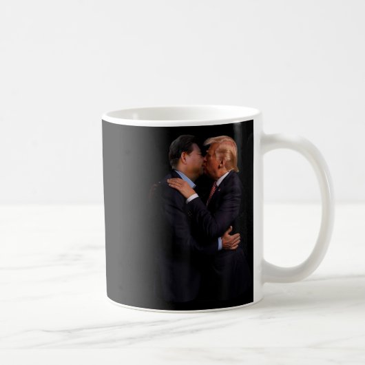 Funny Trump US Präsident und China Präsident Kiss Kaffeetasse (Rechts)