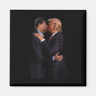 Funny Trump US Präsident und China Präsident Kiss Magnet