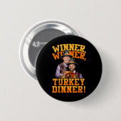 Funny Trump Vance Gewinner Gewinner Türkei Abendes Button (Vorne & Hinten)