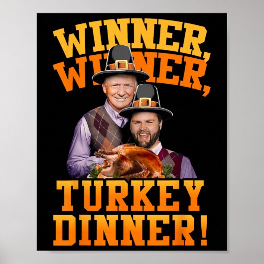 Funny Trump Vance Gewinner Gewinner Türkei Abendes Poster (Vorne)