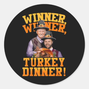 Funny Trump Vance Gewinner Gewinner Türkei Abendes Runder Aufkleber
