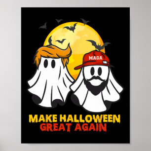 Funny Trump Vance Ghost Mega Hat Halloween Gr Poster