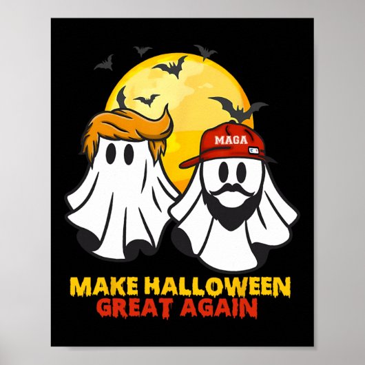 Funny Trump Vance Ghost Mega Hat Halloween Gr Poster (Vorne)