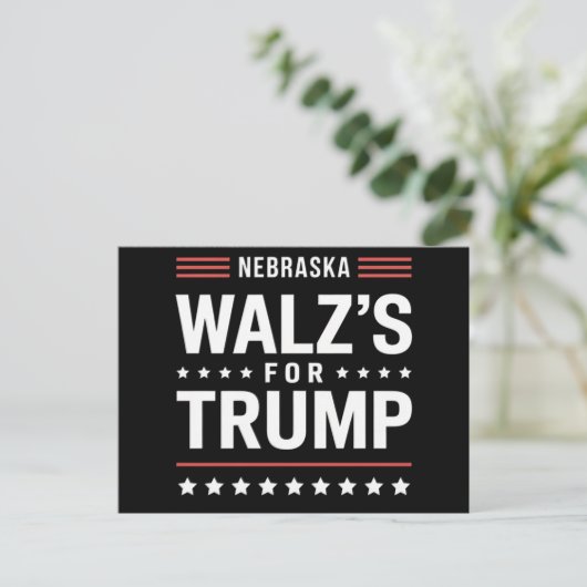 Funny Trump Vance Walz für Trump Nebraska Postkarte (Stehend Vorderseite)