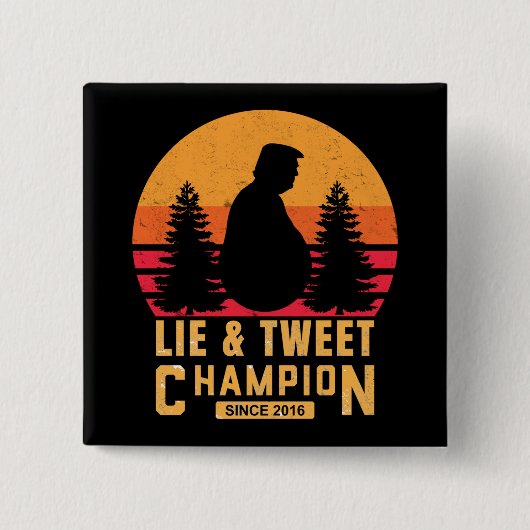 Funny Trump versteckt und sucht Lüge und Hitze Button (Vorderseite)