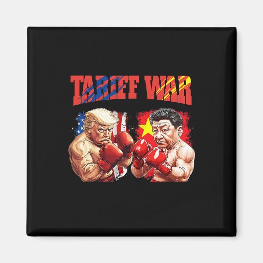 Funny Trump Vs Xi Jinping Boxing Match Magnet (Vorne)