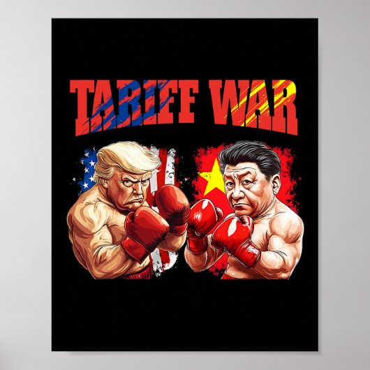 Funny Trump Vs Xi Jinping Boxing Match Poster (Vorne)