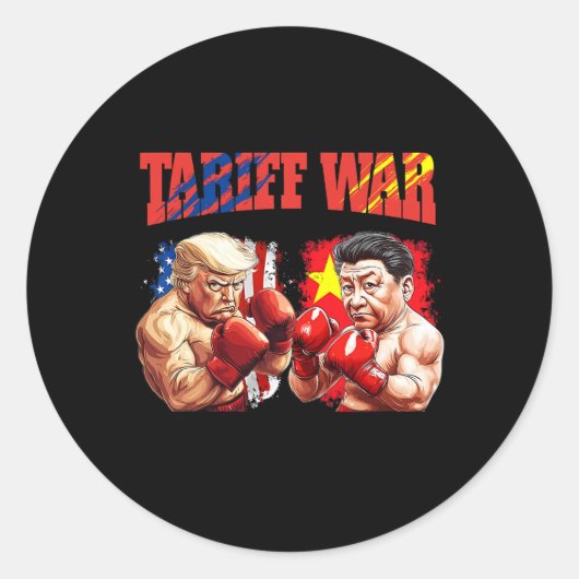 Funny Trump Vs Xi Jinping Boxing Match Runder Aufkleber (Vorderseite)