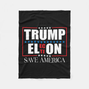 Funny Trump Wahl US Flagge Trump Elon Rettete Amer Fleecedecke