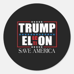 Funny Trump Wahl US Flagge Trump Elon Rettete Amer Runder Aufkleber