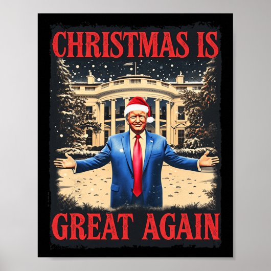 Funny Trump Weihnachten ist wieder groß Xmas Pajam Poster (Vorne)