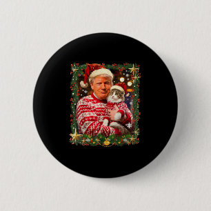 Funny Trump Weihnachts-Sweater für Katzenliebhaber Button