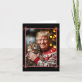 Funny Trump Weihnachts-Sweater für Katzenliebhaber Karte (Vorderseite)