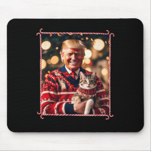 Funny Trump Weihnachts-Sweater für Katzenliebhaber Mousepad