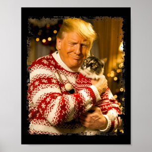 Funny Trump Weihnachts-Sweater für Katzenliebhaber Poster