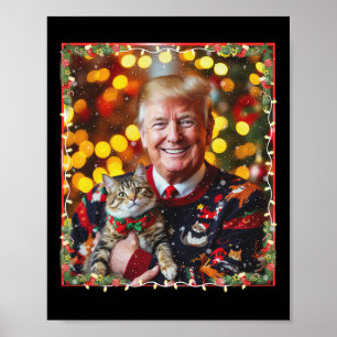 Funny Trump Weihnachts-Sweater für Katzenliebhaber Poster