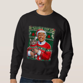 Funny Trump Weihnachts-Sweater für Katzenliebhaber Sweatshirt