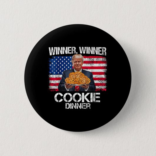 Funny Trump Weihnachtsdesign Gewinner Cookie Button (Vorderseite)