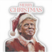 Funny Trump Weihnachtskarte Aufkleber (Vorderseite)