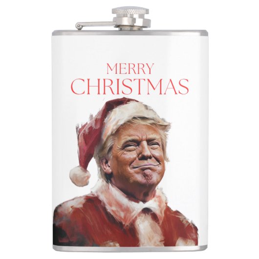 Funny Trump Weihnachtskarte Flachmann (Vorderseite)