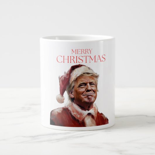 Funny Trump Weihnachtskarte Jumbo-Tasse (Vorderseite)