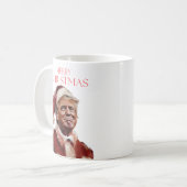 Funny Trump Weihnachtskarte Kaffeetasse (Vorderseite Links)