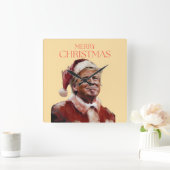 Funny Trump Weihnachtskarte Quadratische Wanduhr (Zuhause)